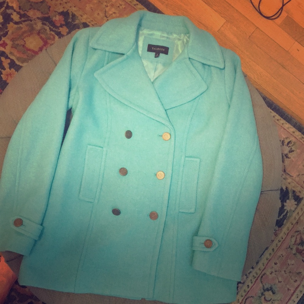 Talbots Teal Double Breasted Peacoat - image 1